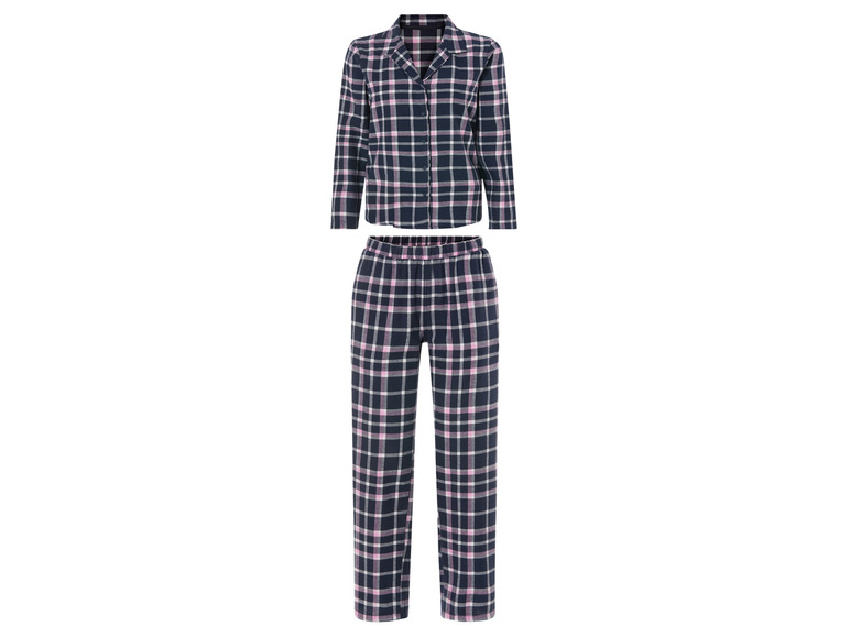 Gehe zu Vollbildansicht: esmara® Damen Flanell-Pyjama, angenehmer Tragekomfort - Bild 8