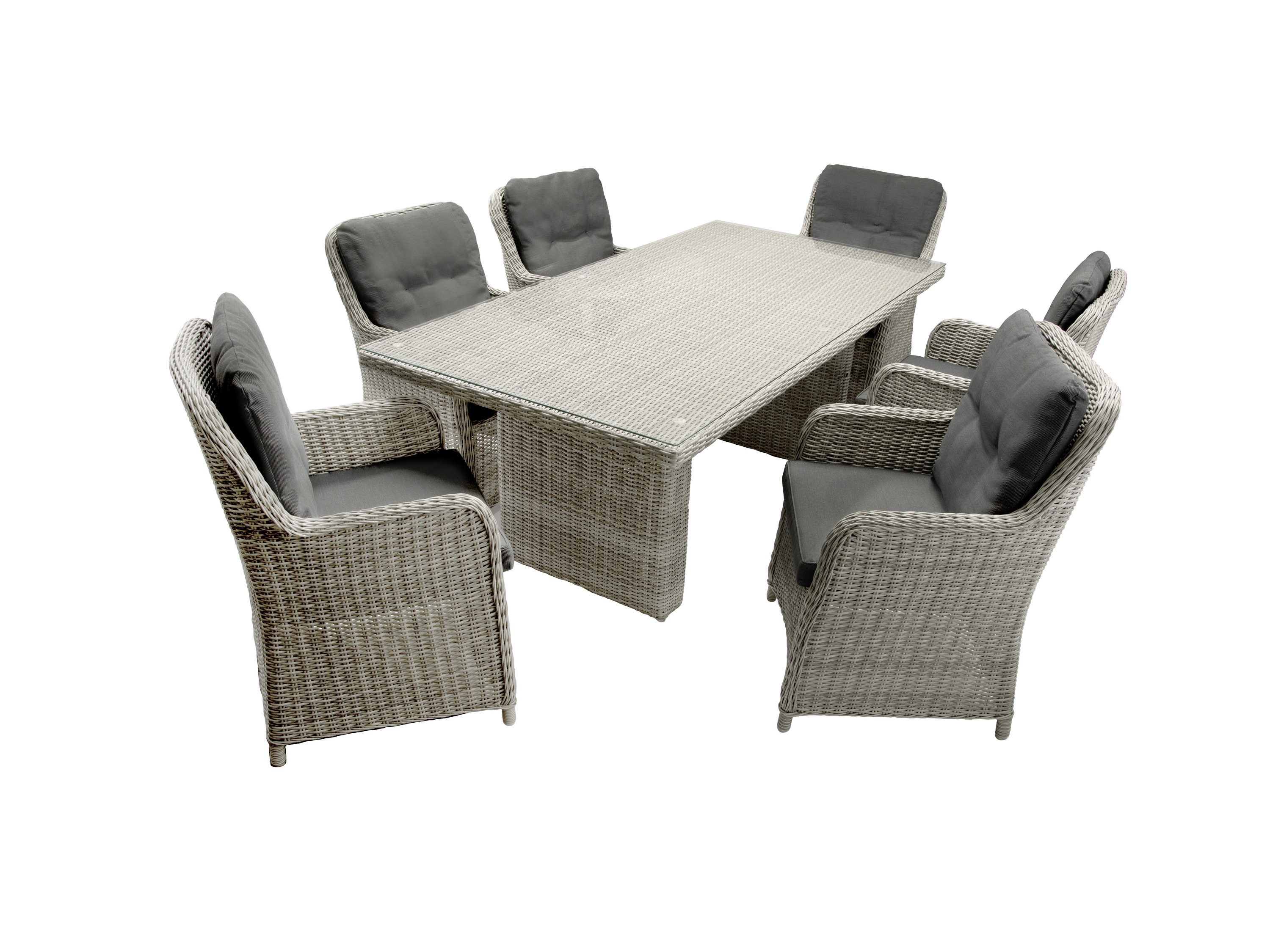 bellavista - Home & Garden® Dining-Set Ria (Tisch mit 6 Sesseln, 200 x 100 cm) 200 x 100 cm