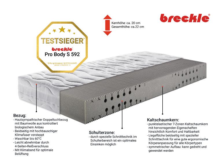 Gehe zu Vollbildansicht: Breckle 7-Zonen Kaltschaum-Matratze »Pro Body S 592«, für alle Körpertypen - Bild 5