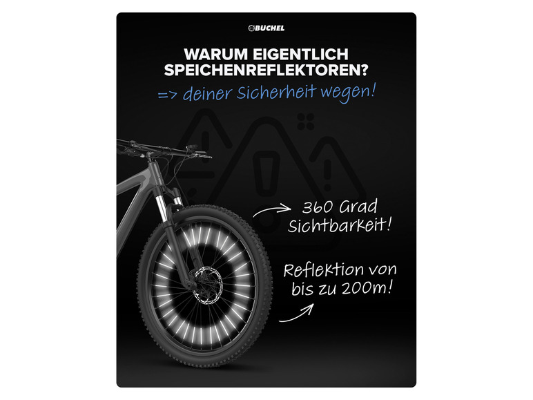 72 Clip«, Büchel Stück Fahrrad-Speichenreflektoren »Seku