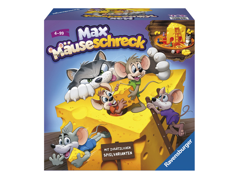 Spiel mit Spielvarianten Mäuseschreck«, »Max zusätzlichen Ravensburger