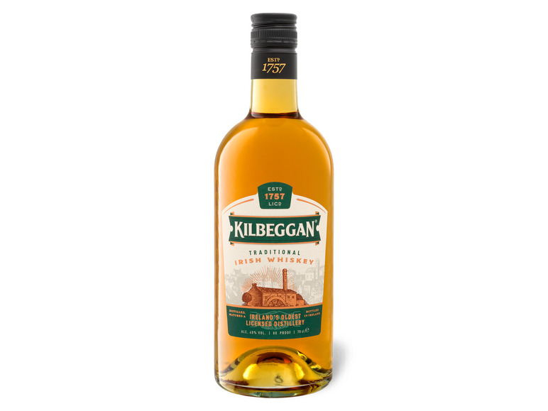 40% Irish Whiskey Vol KILBEGGAN
