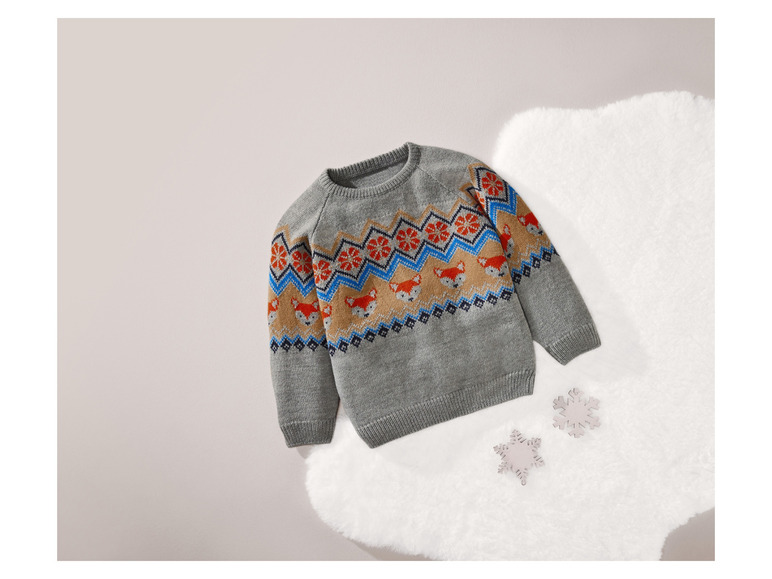 Gehe zu Vollbildansicht: lupilu® Kinder-Strickpullover, mit Ärmelsaum und Taillenbund - Bild 9