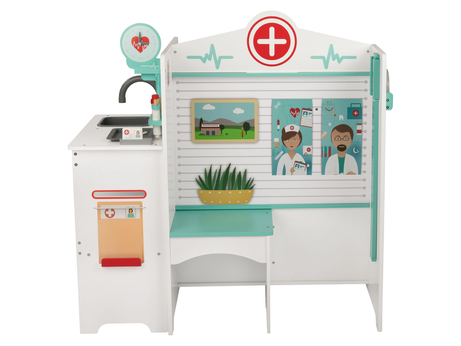 Playtive Was… Arztpraxis, mit Blutdruckmonitor Holz und