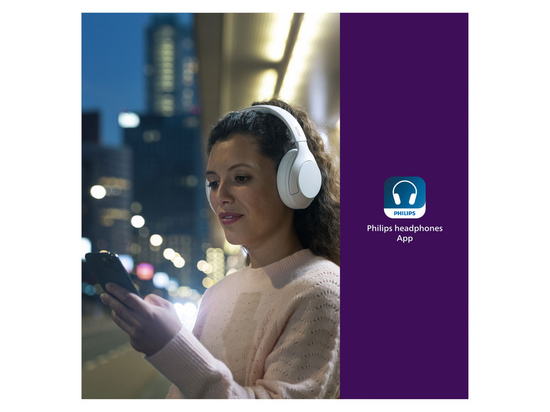 PHILIPS Noise mit Bluetooth Kopfhörer Over-Ear Cancelling Headset »TAH8506WT«