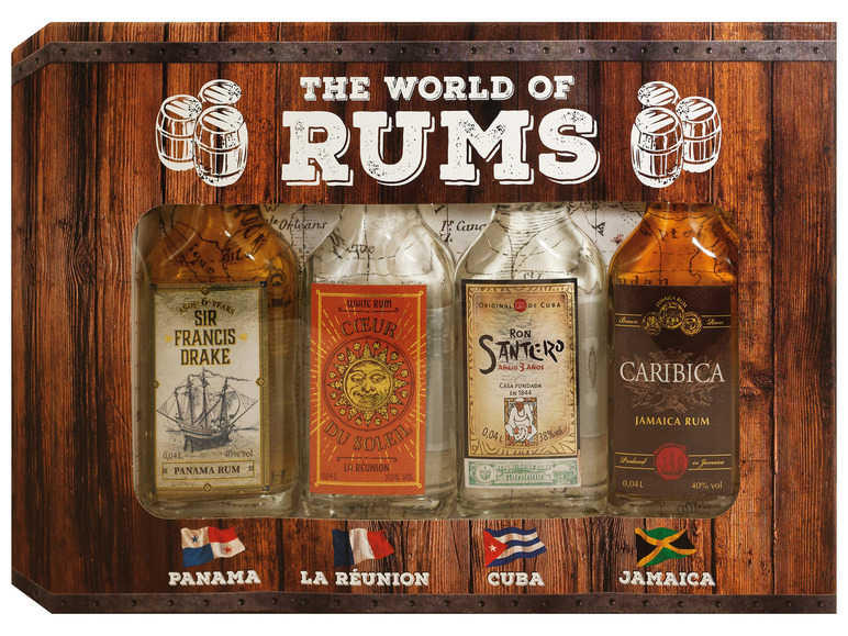 World of Rums 37,5-40% Box x 4 40 ml, Vol