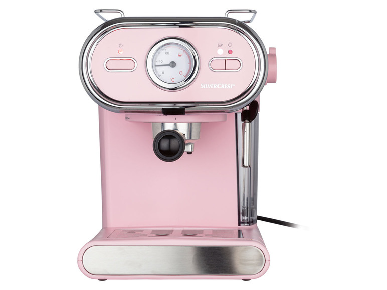 D3 TOOLS Pastell Espressomaschine/Siebträger SILVERCREST® 1100 SEM KITCHEN rosa