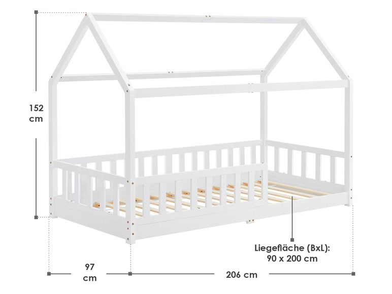 Gehe zu Vollbildansicht: Juskys Kinderbett »Marli«, im skandinavischen Design - Bild 17