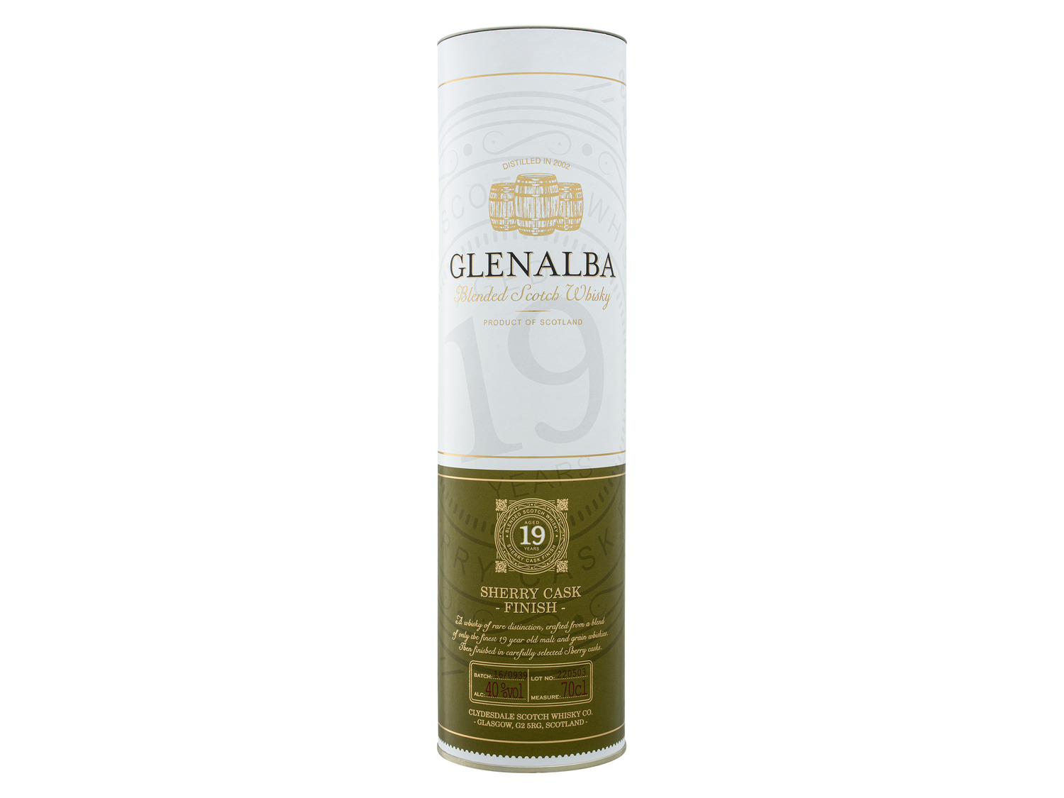 Glenalba Blended Whisky Scotch Jahre Sherry… 19 Oloroso