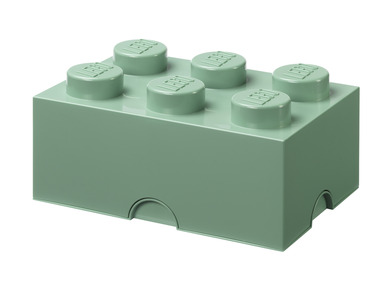 LEGO - Aufbewahrungsbox mit 6 Noppen, stapelbar (Sand green)