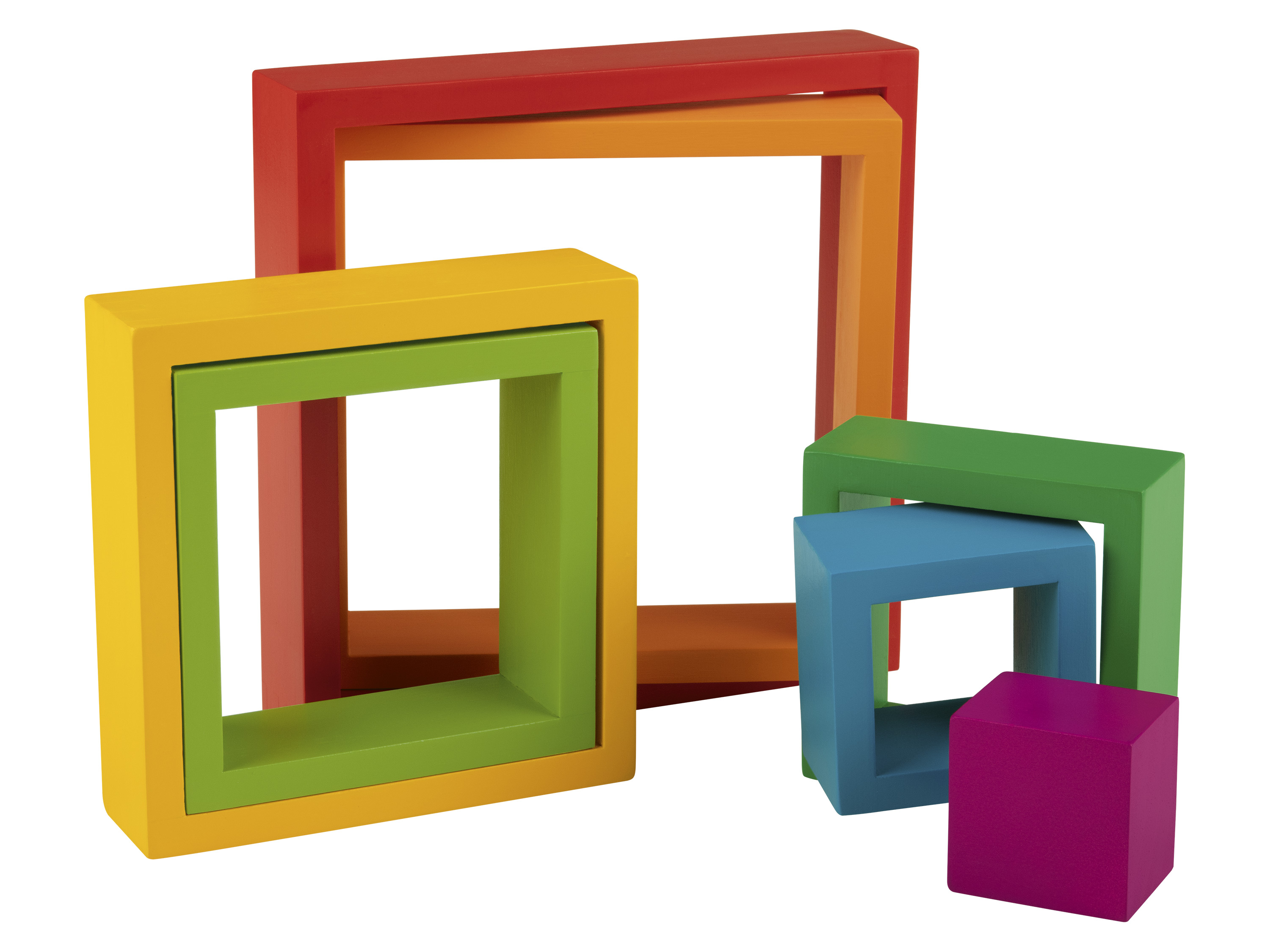 Playtive Holz Regenbogen Montessori (Stapelquadrate)