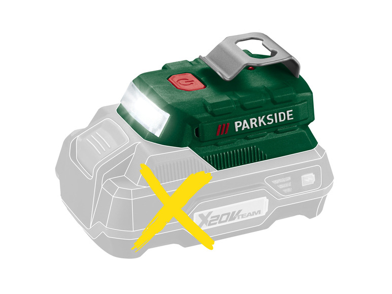 PARKSIDE® 20 20-Li Akku-Adapter B2«, mit Akku V »PAA ohne LED-Leuchte