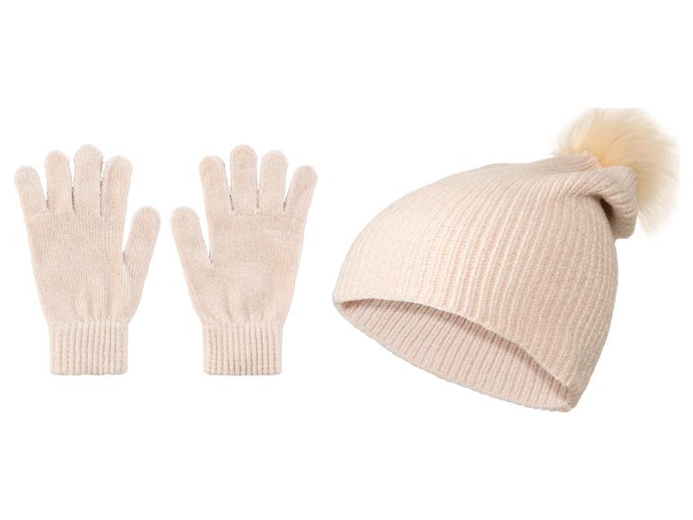 Gehe zu Vollbildansicht: esmara® Damen Handschuhe-Mützen-Set, weiche Chenille-Qualität - Bild 2