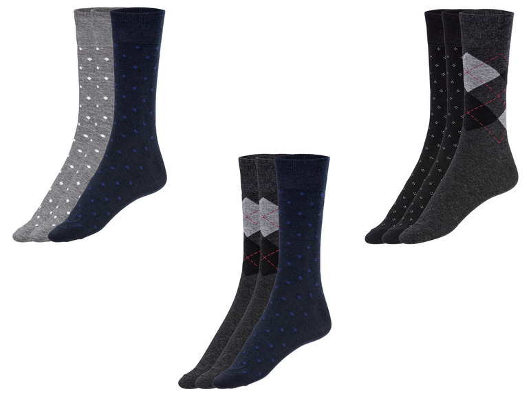 LIVERGY® Herren Business-Socken, 3 Paar, mit Baumwolle