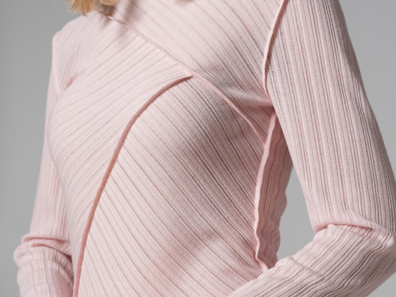 Gehe zu Vollbildansicht: esmara® Damen Langarmshirt, leicht transparent, rosa - Bild 7