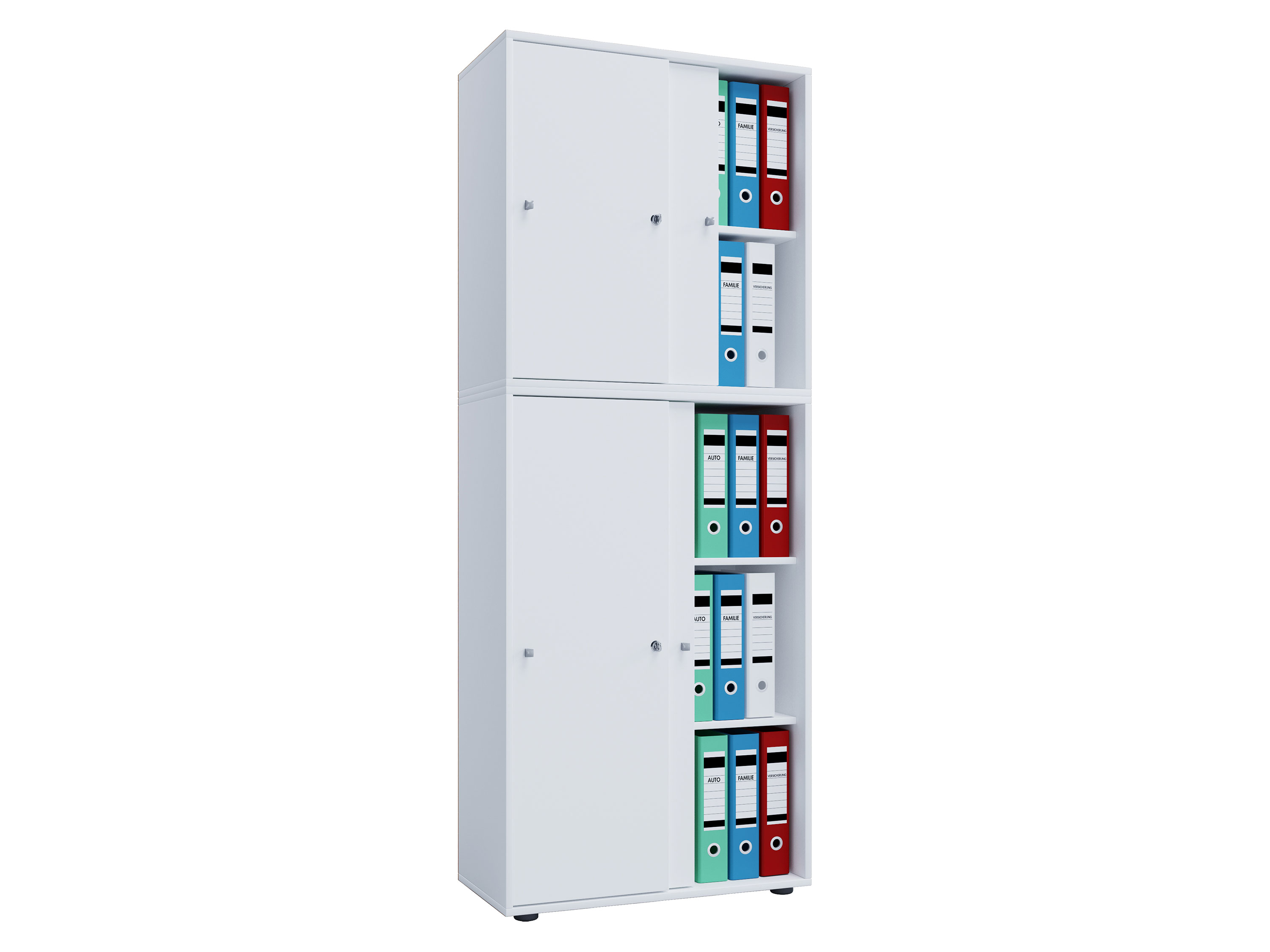 VCM Büroschrank, Weiß, XXL, mit Schiebetüren (mit Schiebetüren, weiß, XXl) XXl