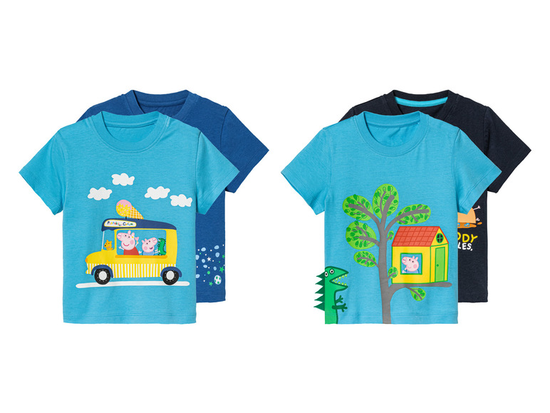 Gehe zu Vollbildansicht: Kleinkinder / Kinder T-Shirts, 2 Stück, aus reiner Baumwolle - Bild 1
