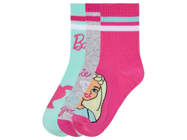 Gehe zu Vollbildansicht: Kleinkinder / Kinder Socken »Barbie«, 3 Paar, mit Baumwolle - Bild 2