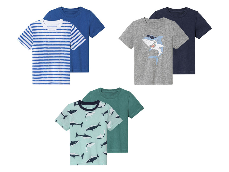 Gehe zu Vollbildansicht: lupilu® Kleinkinder T-Shirts, 2 Stück, mit Rundhalsausschnitt - Bild 1