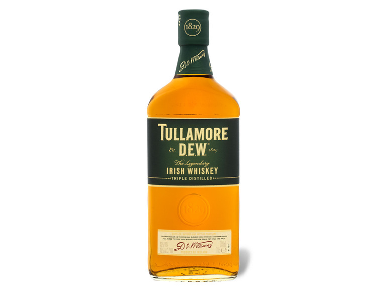 40% Distilled Dew Whiskey Irish Vol Triple Tullamore