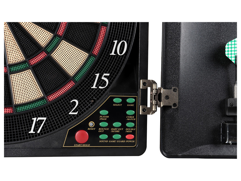 L.A. Sports Electronic Dart Player 16 4 London, Darts, 12 Cabinet, Tips 52 LED