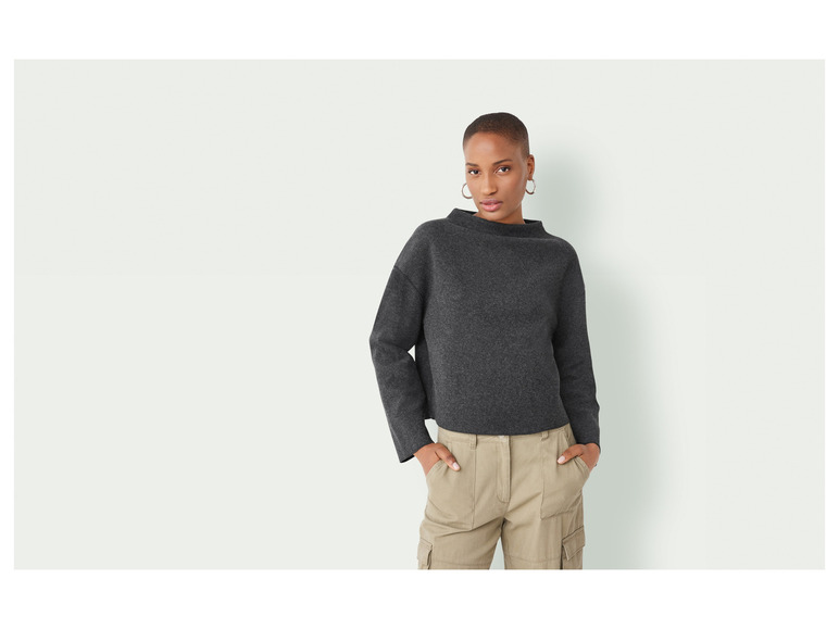 Gehe zu Vollbildansicht: esmara® Damen Strickpullover, modisch kurzer Cropped-Style - Bild 6