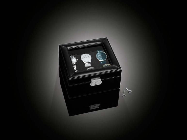 Gehe zu Vollbildansicht: AURIOL® Uhrenbox, abschließbar, mit edler Samtausstattung - Bild 3