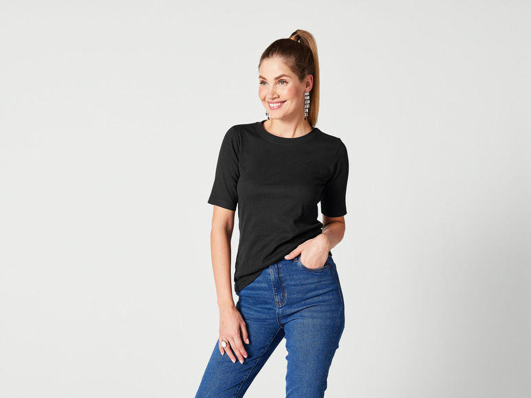 Gehe zu Vollbildansicht: esmara® Damen T-Shirt in modischer Ripp-Qualität - Bild 10