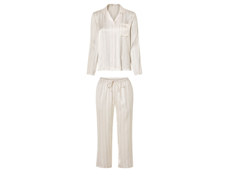 Gehe zu Vollbildansicht: esmara® Damen Satin-Pyjama, 2-teilig, aus edler, fließender Satin-Qualität - Bild 2