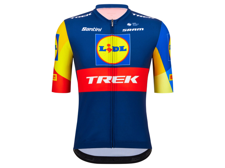 Gehe zu Vollbildansicht: Santini Herren Kurzarmtrikot »Team Lidl-Trek 2024«, mit Raw-Cut-Ärmeln - Bild 2