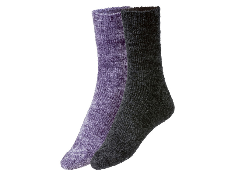 Gehe zu Vollbildansicht: esmara® Damen Chenille-Socken, 2 Paar, flauschig - Bild 5