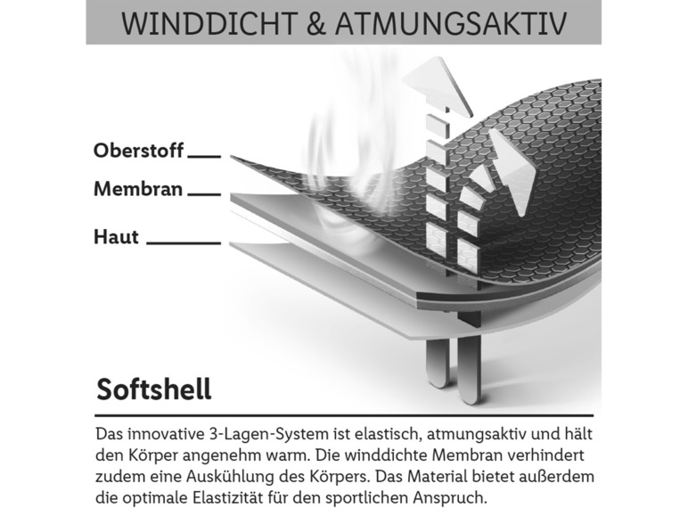 Gehe zu Vollbildansicht: CRIVIT Damen Softshellmantel, wasserabweisendes Obermaterial - Bild 18