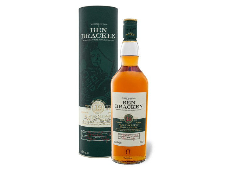 Ben Bracken Islay Single mit Whisky Geschenkbox 19 43% Vol Malt Jahre Scotch