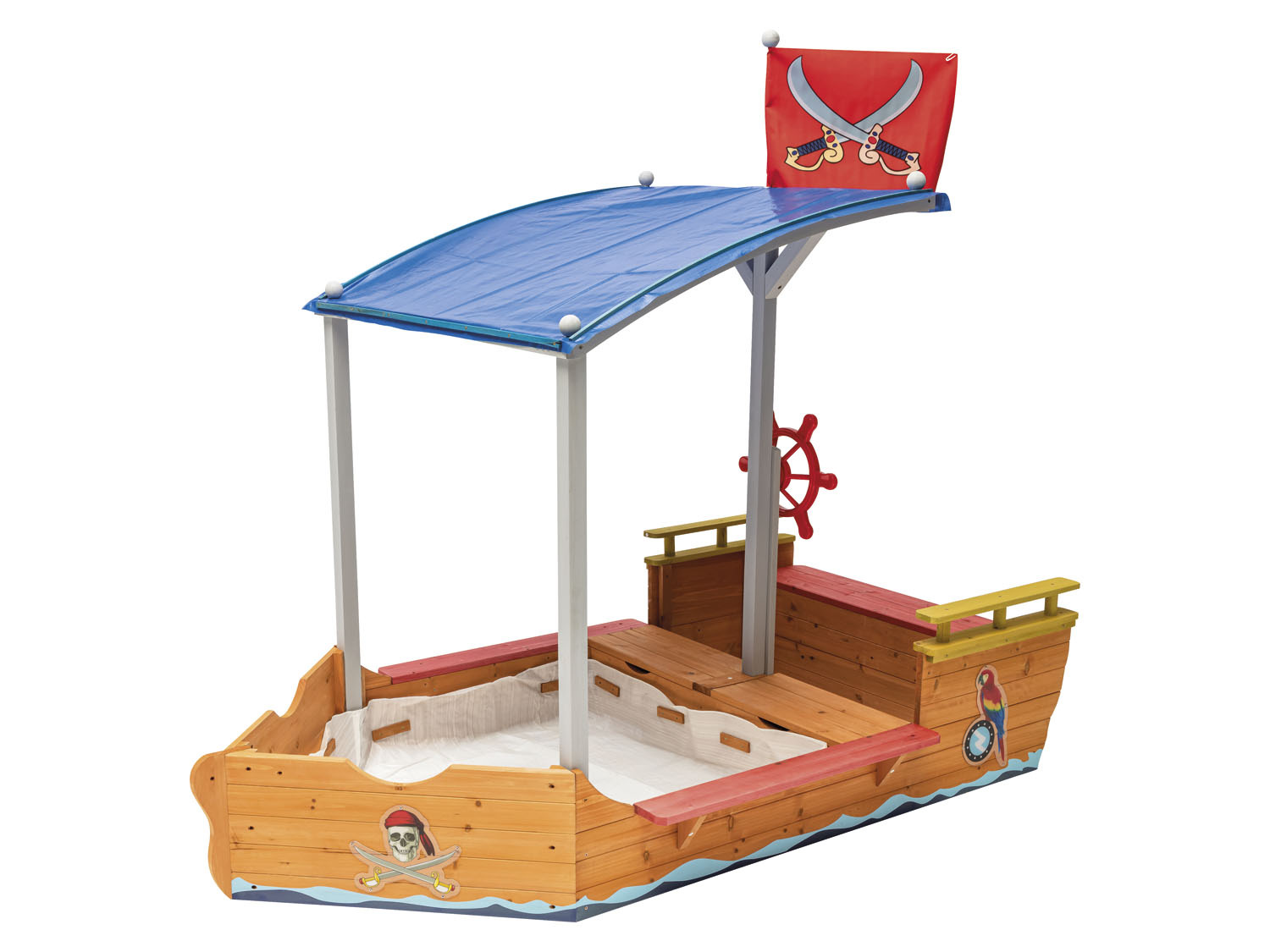 Playtive Sandkasten mit Stauraum Piratenschiff, | LIDL