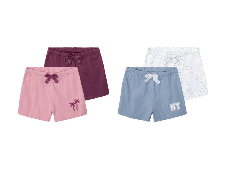 lupilu® Kleinkinder Shorts, 2 Stück, aus reiner Baumwolle