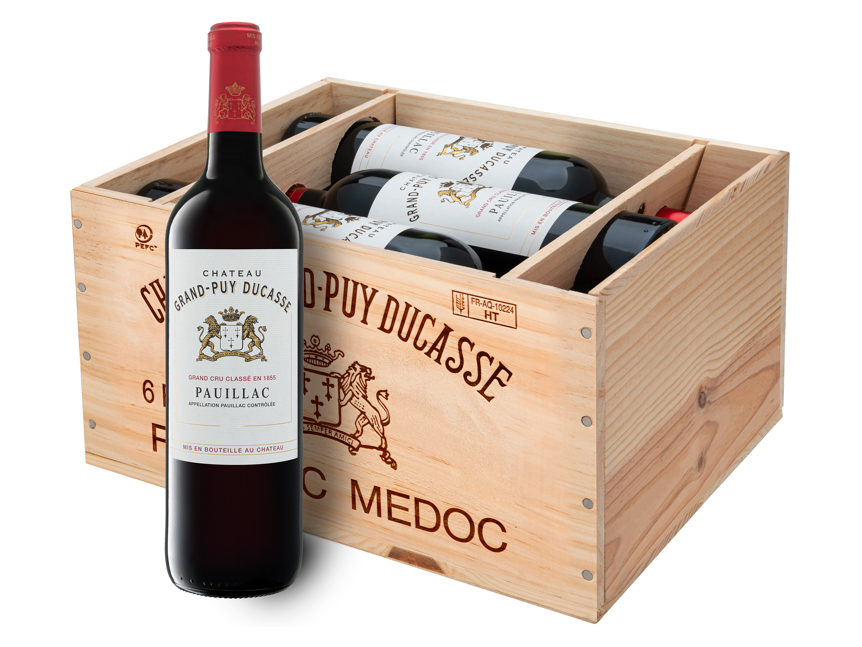 Château trocken, Pessac-Léognan Original-Holzkiste Wein für 2013 AOP Clement Rotwein - den Preis & - 0,75-l-Flasche Finde 6 besten Pape Spirituosen x