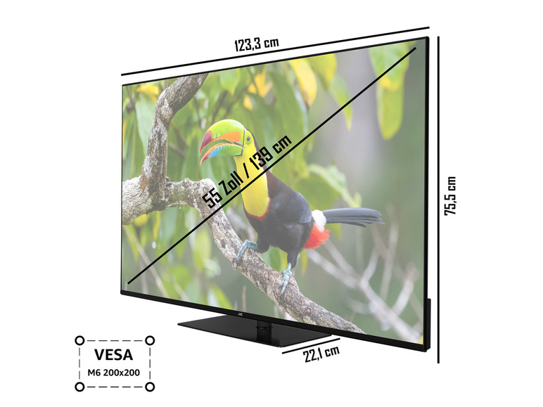 Gehe zu Vollbildansicht: JVC Fernseher »LT-VU6355« Smart TV 4K UHD Drehbarer Standfuß - Bild 3
