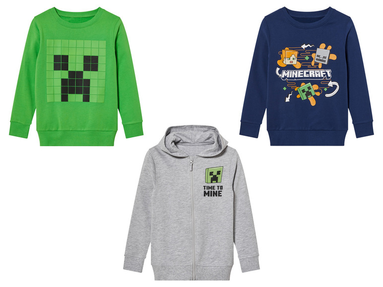 Gehe zu Vollbildansicht: Minecraft Kinder Sweatshirt / Sweatjacke mit Druck - Bild 1