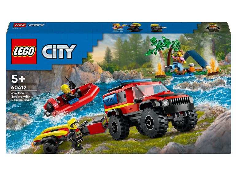 Gehe zu Vollbildansicht: LEGO® City 60412 »Feuerwehrgeländewagen mit Rettungsboot« - Bild 1