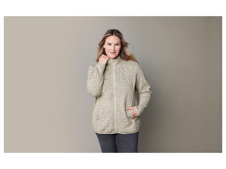 Gehe zu Vollbildansicht: esmara® Damen Strickfleece-Jacke, mit Stehkragen - Bild 3