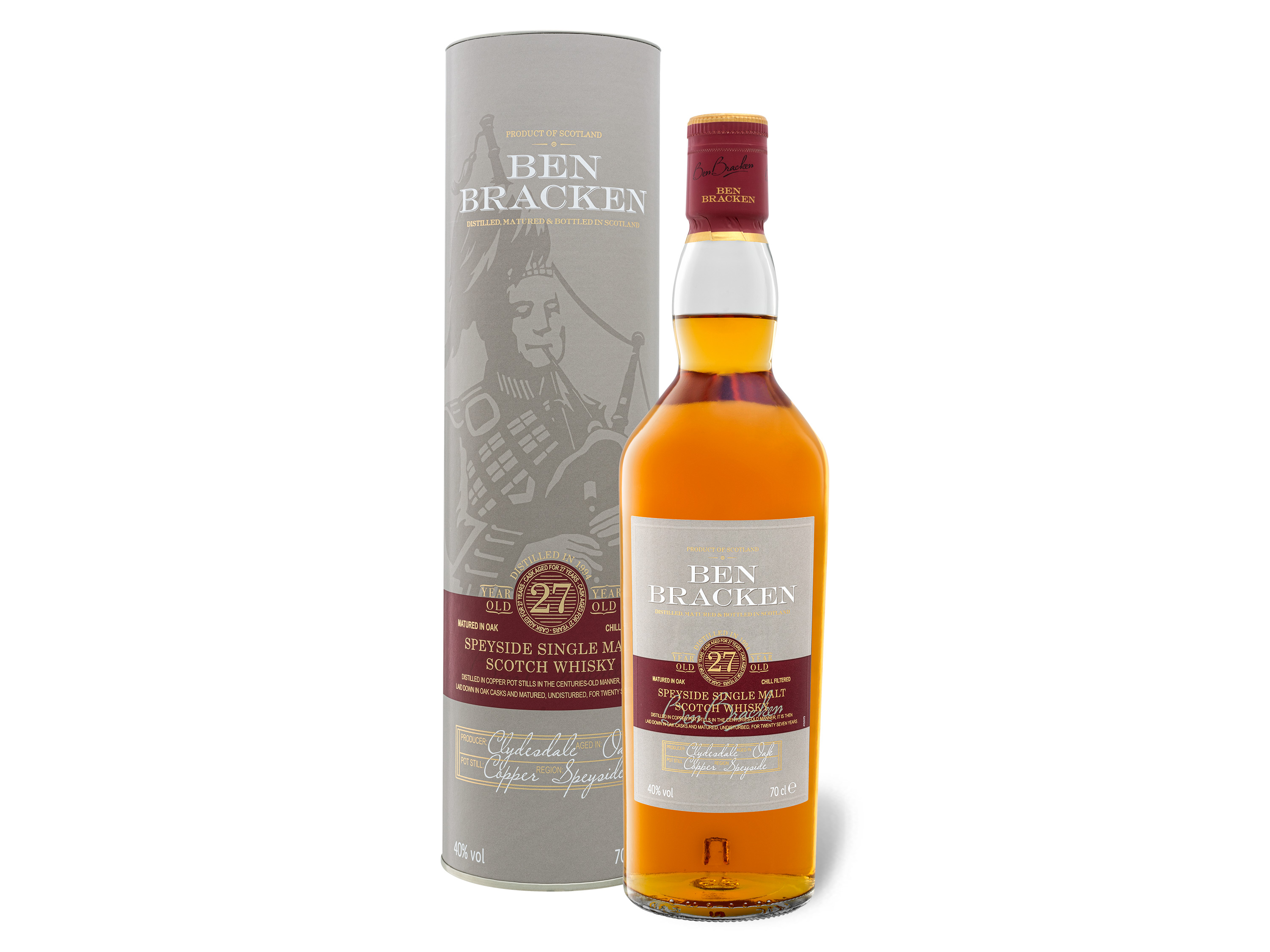 Ben Bracken Speyside Single Malt Scotch Whisky 27 Jahre mit Geschenkbox 40% Vol