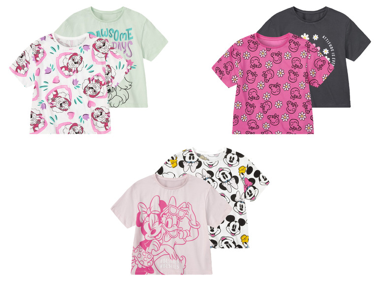 Gehe zu Vollbildansicht: Kleinkinder/Kinder T-Shirts, 2 Stück, aus reiner Baumwolle - Bild 1
