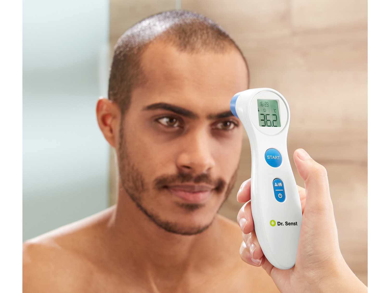 mit 2in1, Stirn-Thermometer, Infrarot-Sensor Dr. Senst