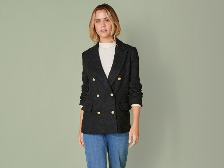 Gehe zu Vollbildansicht: esmara® Damen Doppelreihiger Blazer in Bouclé-Qualität - Bild 3