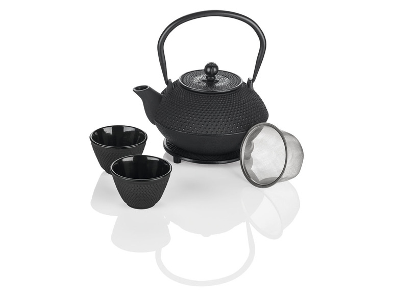 ERNESTO® Gusseisen-Tee-Set, 4-teilig, herausnehmbarem Teefilter mit