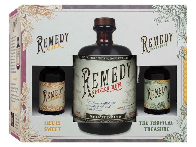 34% Vol 41,5% Remedy Pineapple Spiced Vol Vol 5cl + 40% Remedy + Rum 5cl Elixir