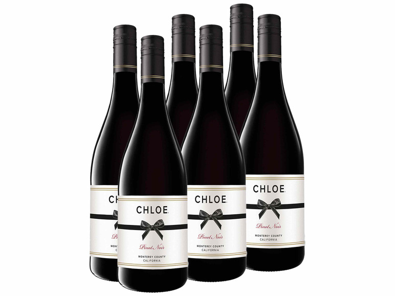 6 x 0,75-l-Flasche Noir trocken, County Monterey Rotwein Chloe California Weinpaket Pinot