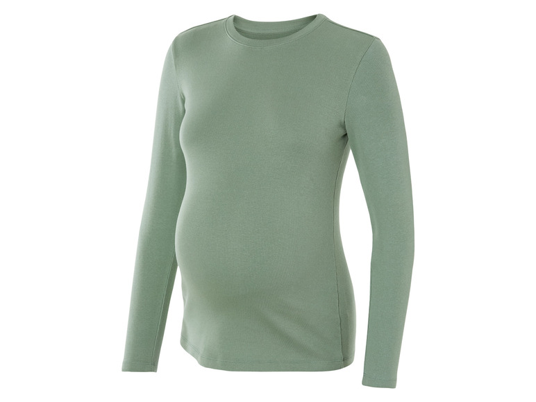 Gehe zu Vollbildansicht: esmara® Damen Umstands-Langarmshirt, in modischer Ripp-Qualität - Bild 2