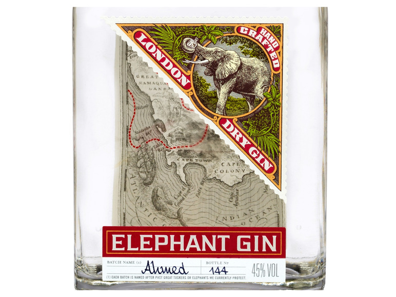 45% Geschenkbox ELEPHANT GIN + Glas London Dry mit Vol Gin