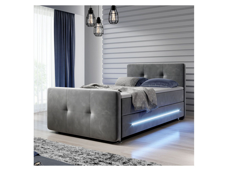 Gehe zu Vollbildansicht: Juskys Boxspringbett »Houston« mit LED-Beleuchtung - Bild 6